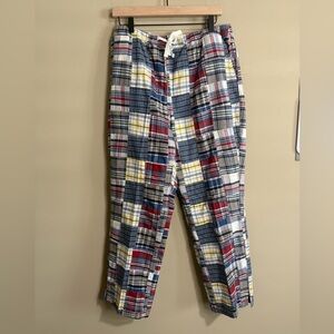 Orvis Madras Multicolor Plaid Patchwork 100% cotton pants